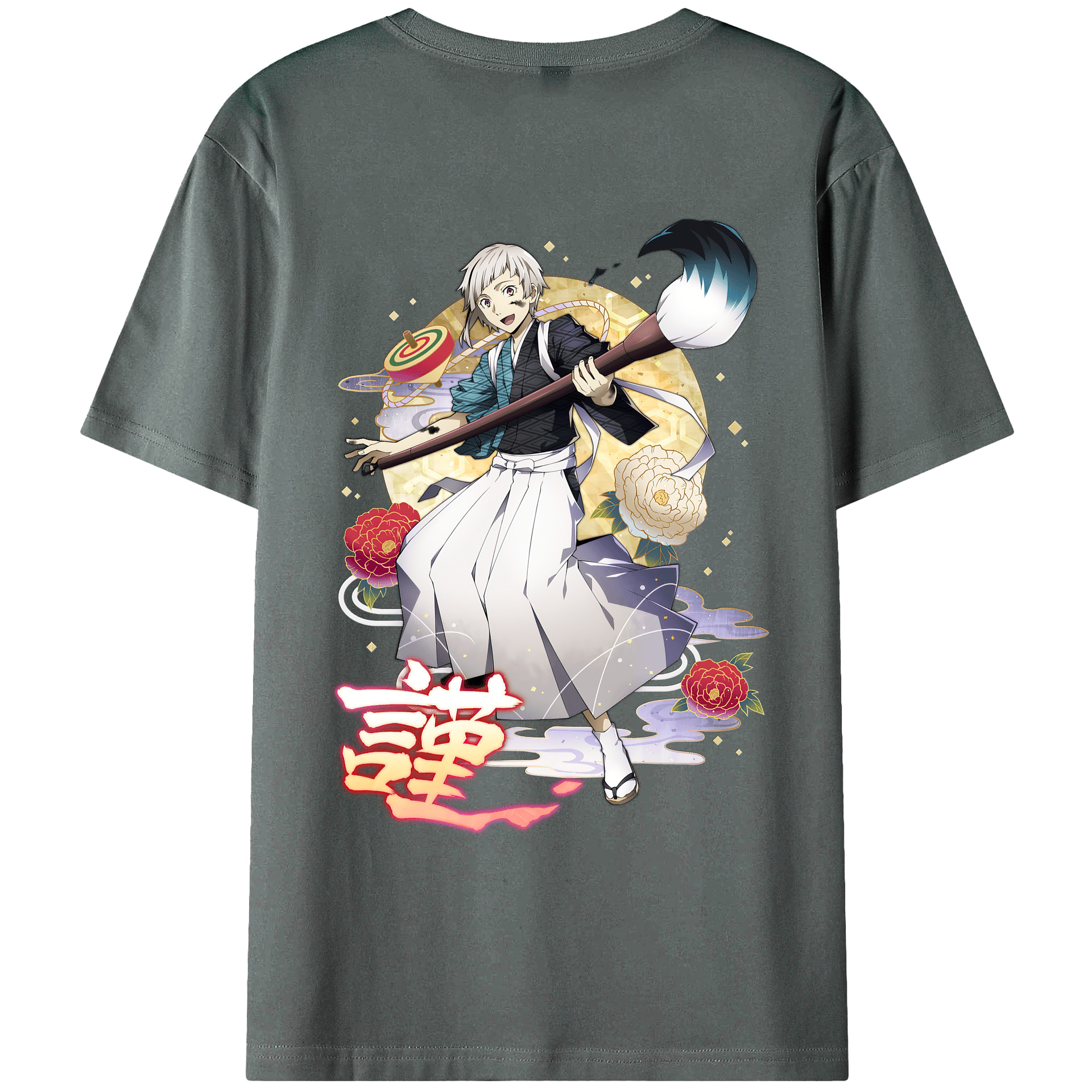 （画像用） 文豪ストレイドッグス Bungo Stray Dogs 綿100％ メンズ半袖Tシャツ（バックプリント） 通気性